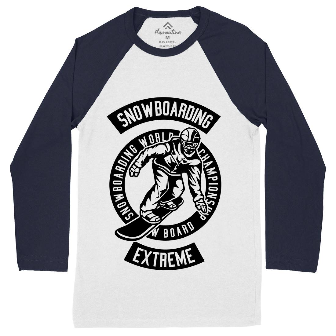 Snowboard Mens Long Sleeve Baseball T-Shirt Sport B633