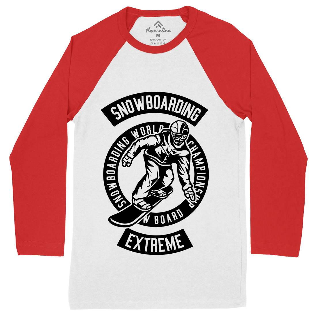Snowboard Mens Long Sleeve Baseball T-Shirt Sport B633
