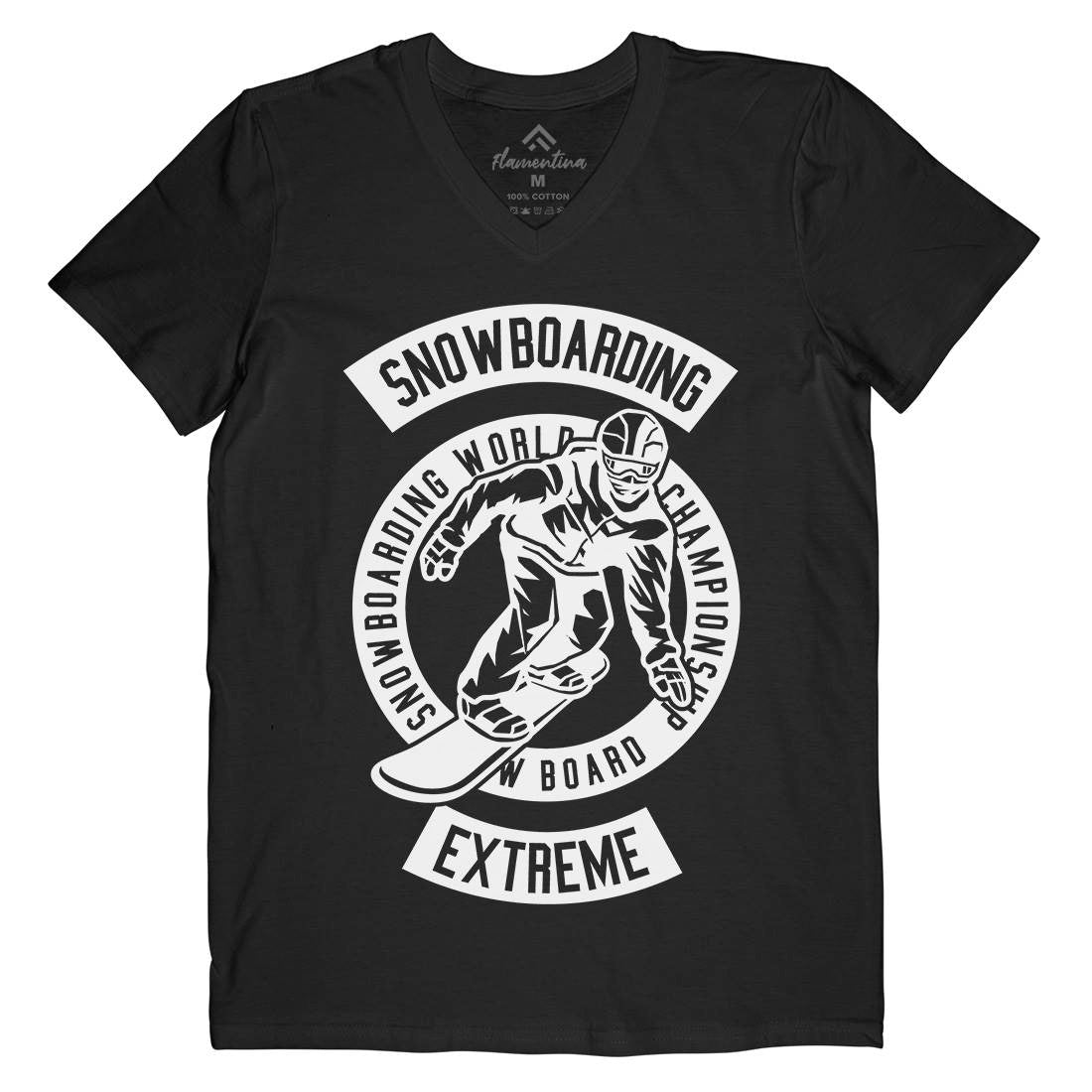Snowboard Mens Organic V-Neck T-Shirt Sport B633