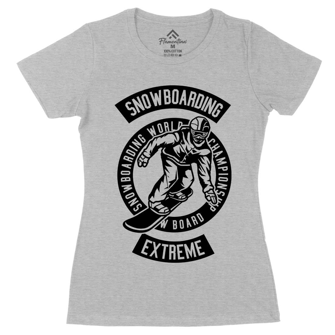 Snowboard Womens Organic Crew Neck T-Shirt Sport B633