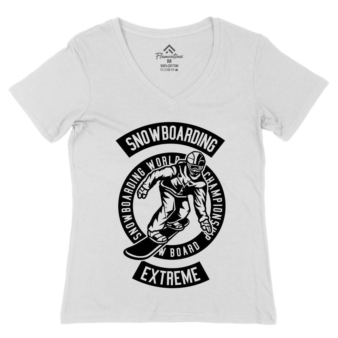 Snowboard Womens Organic V-Neck T-Shirt Sport B633