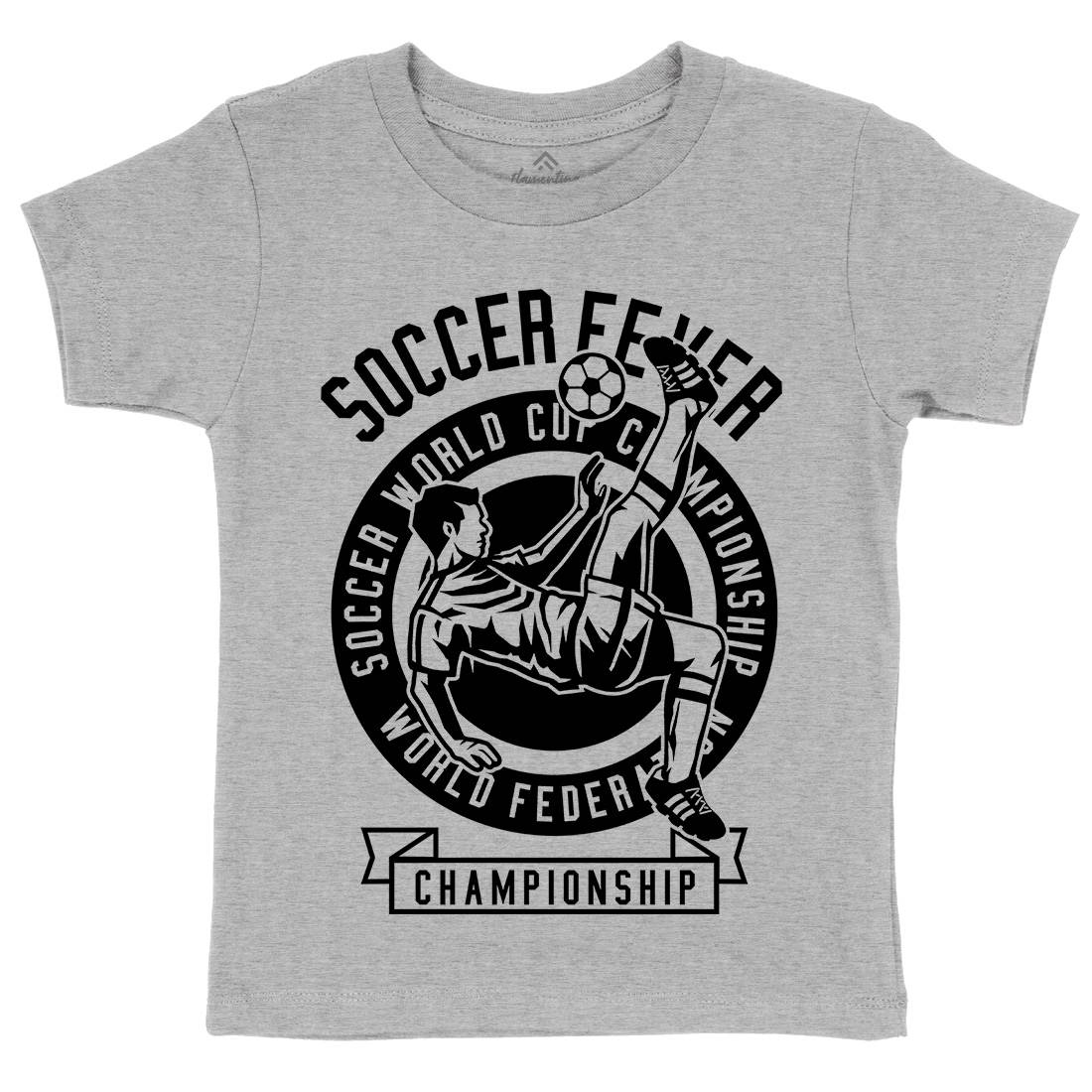 Soccer Fever Kids Organic Crew Neck T-Shirt Sport B634