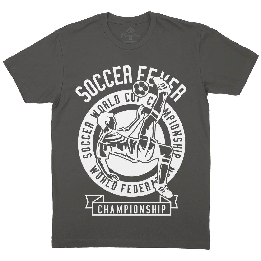 Soccer Fever Mens Organic Crew Neck T-Shirt Sport B634