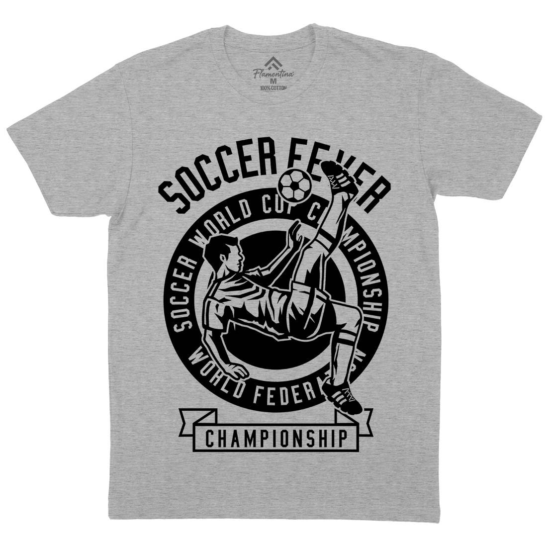 Soccer Fever Mens Crew Neck T-Shirt Sport B634