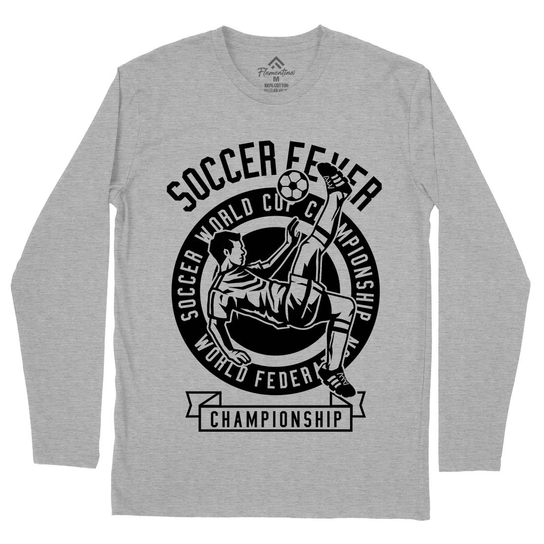 Soccer Fever Mens Long Sleeve T-Shirt Sport B634