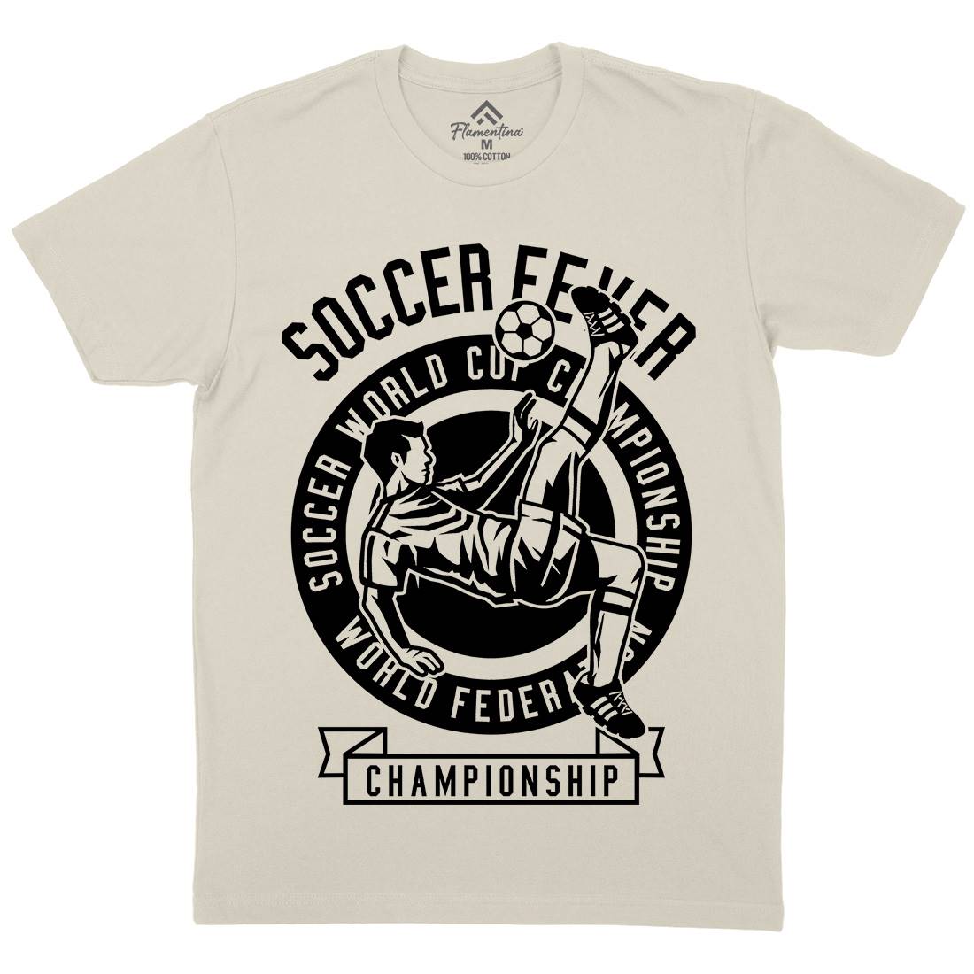Soccer Fever Mens Organic Crew Neck T-Shirt Sport B634