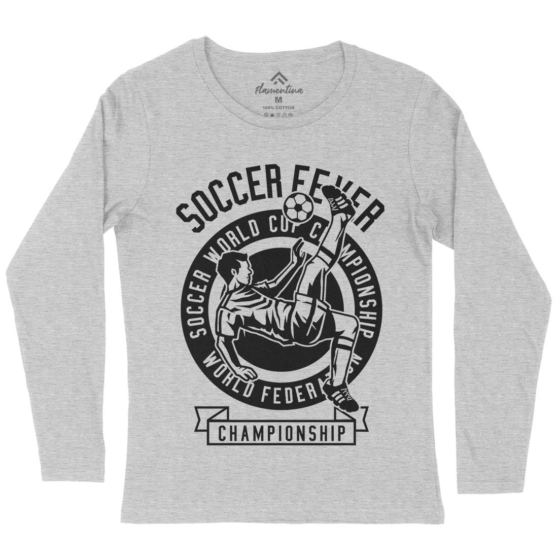 Soccer Fever Womens Long Sleeve T-Shirt Sport B634