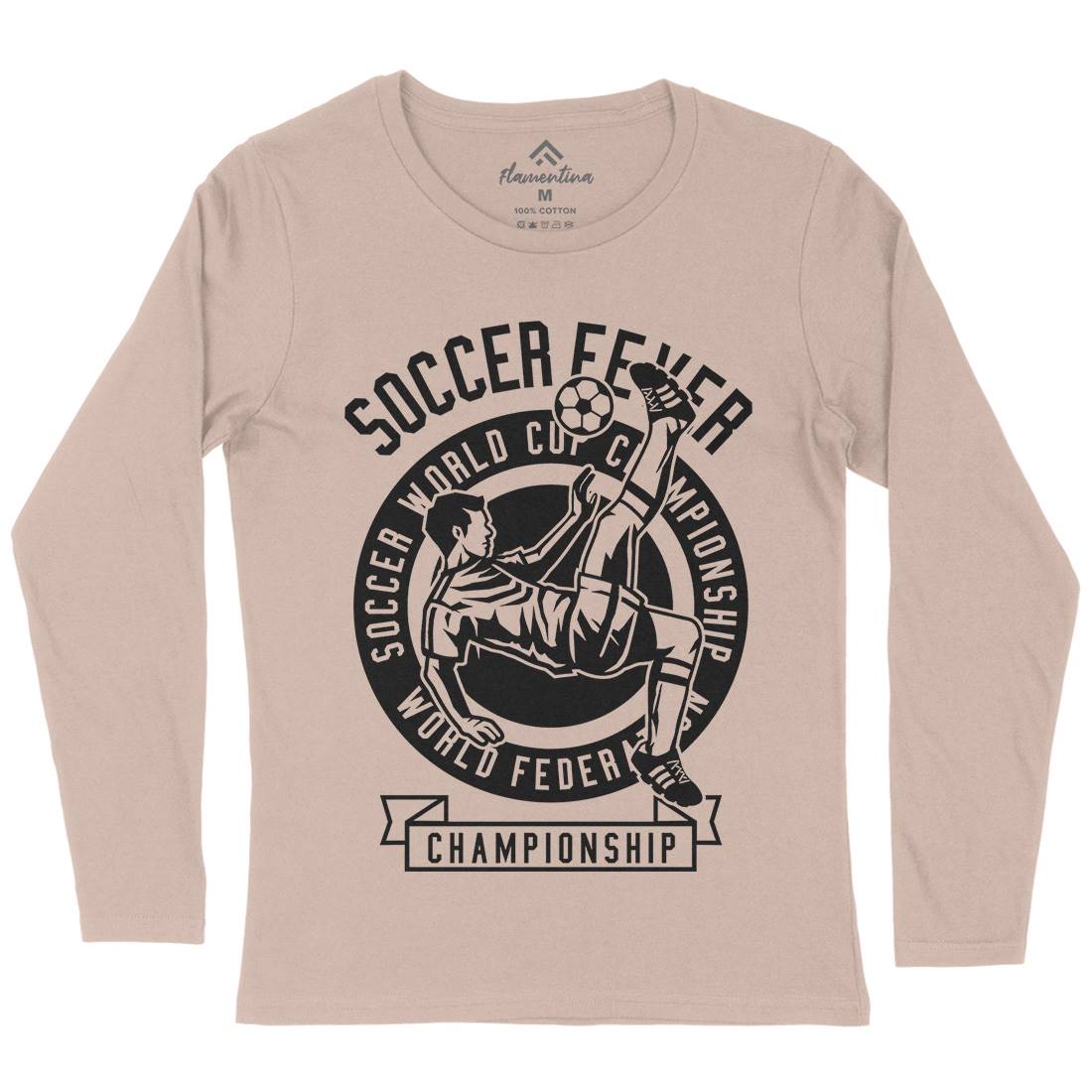 Soccer Fever Womens Long Sleeve T-Shirt Sport B634