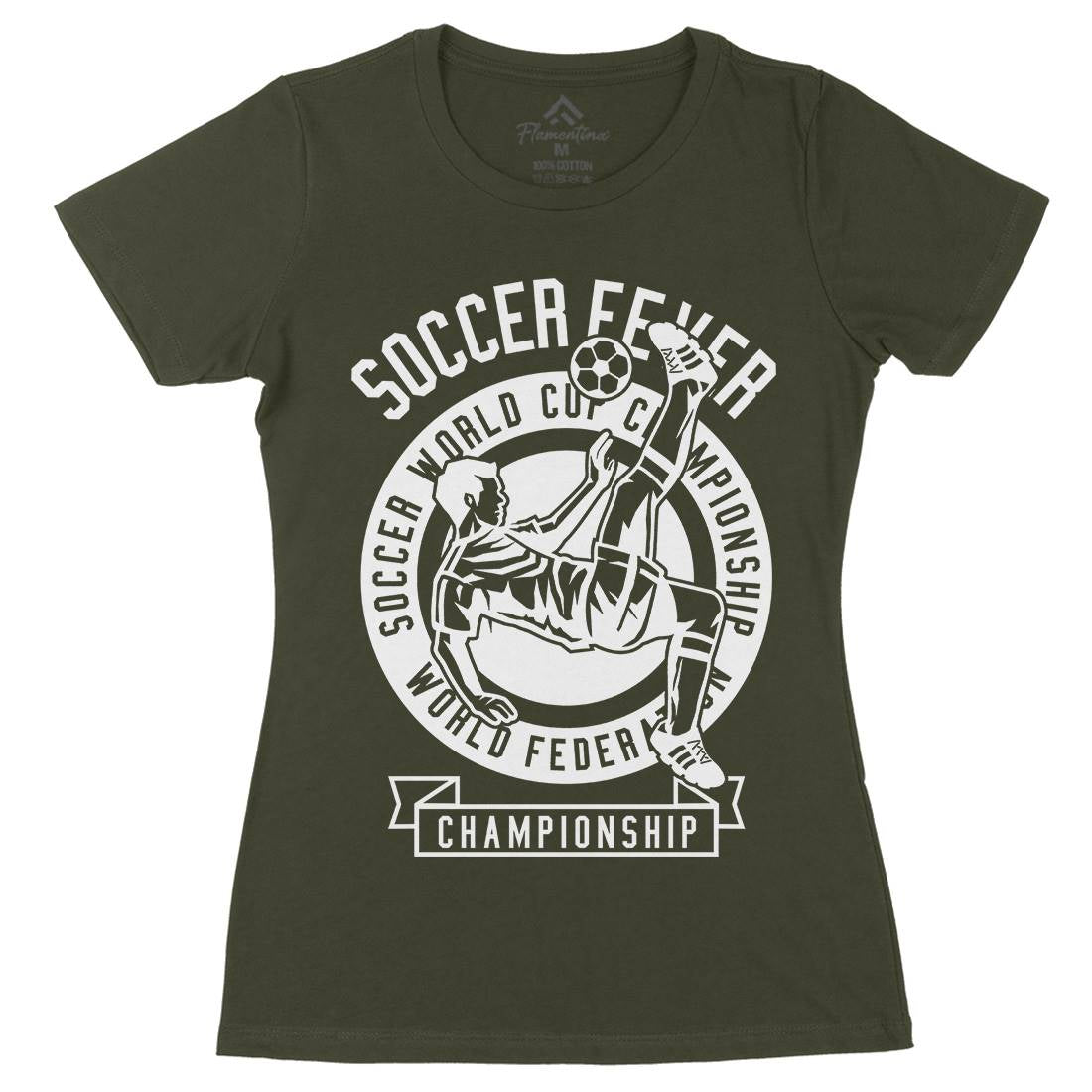 Soccer Fever Womens Organic Crew Neck T-Shirt Sport B634