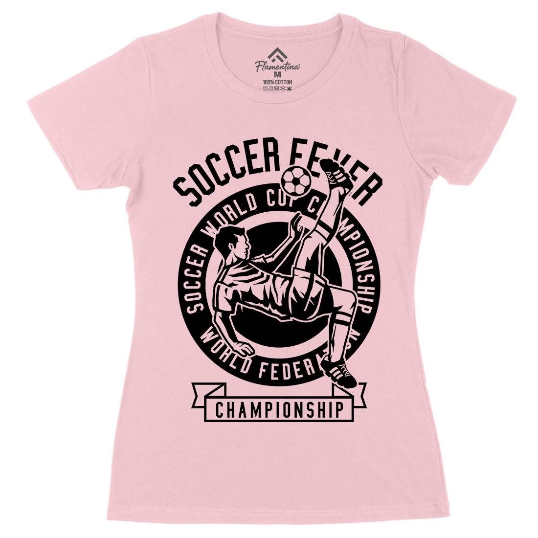 Soccer Fever Womens Organic Crew Neck T-Shirt Sport B634