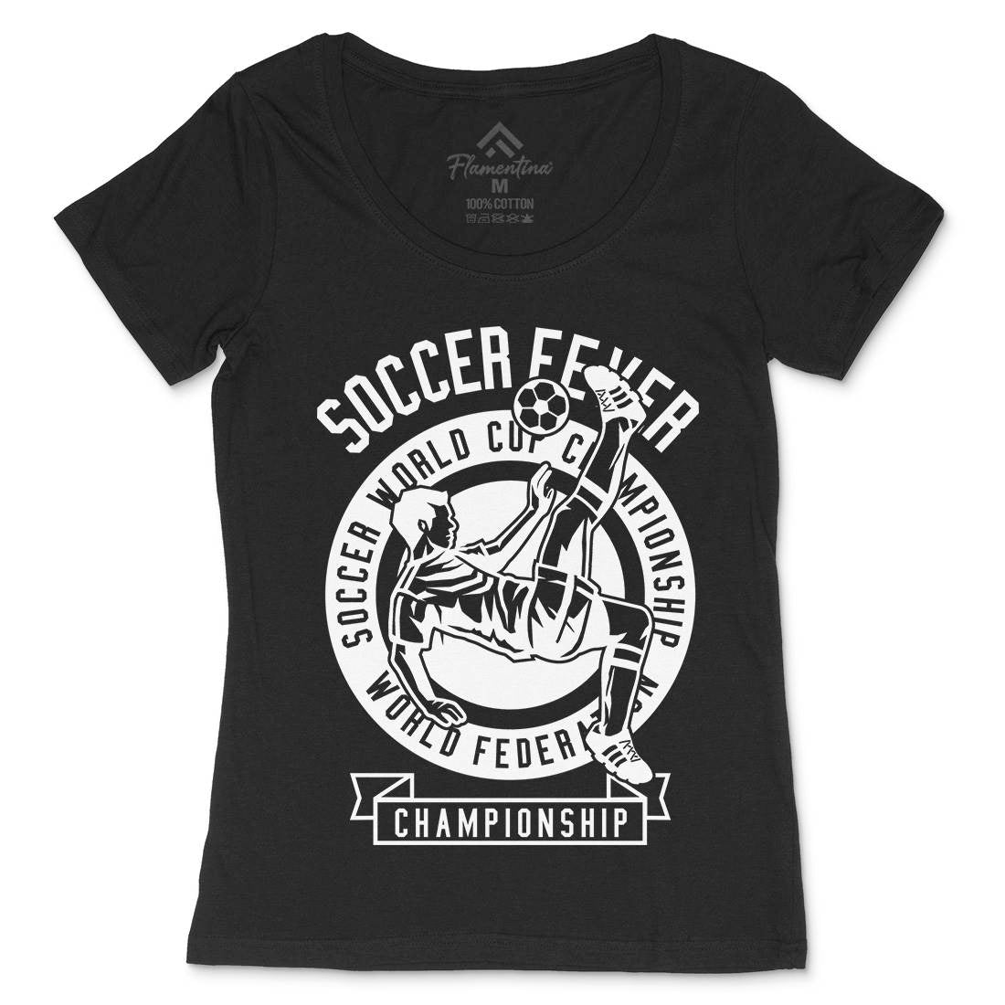 Soccer Fever Womens Scoop Neck T-Shirt Sport B634