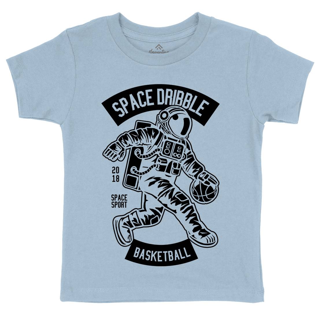 Dribble Kids Organic Crew Neck T-Shirt Space B635