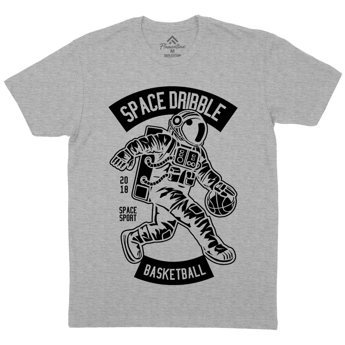 Dribble Mens Organic Crew Neck T-Shirt Space B635