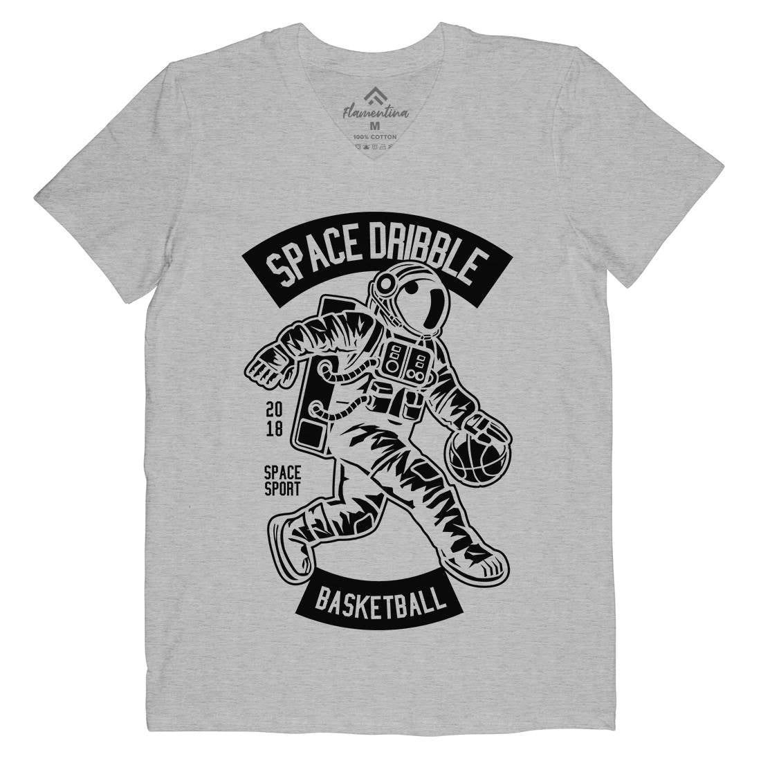 Dribble Mens V-Neck T-Shirt Space B635