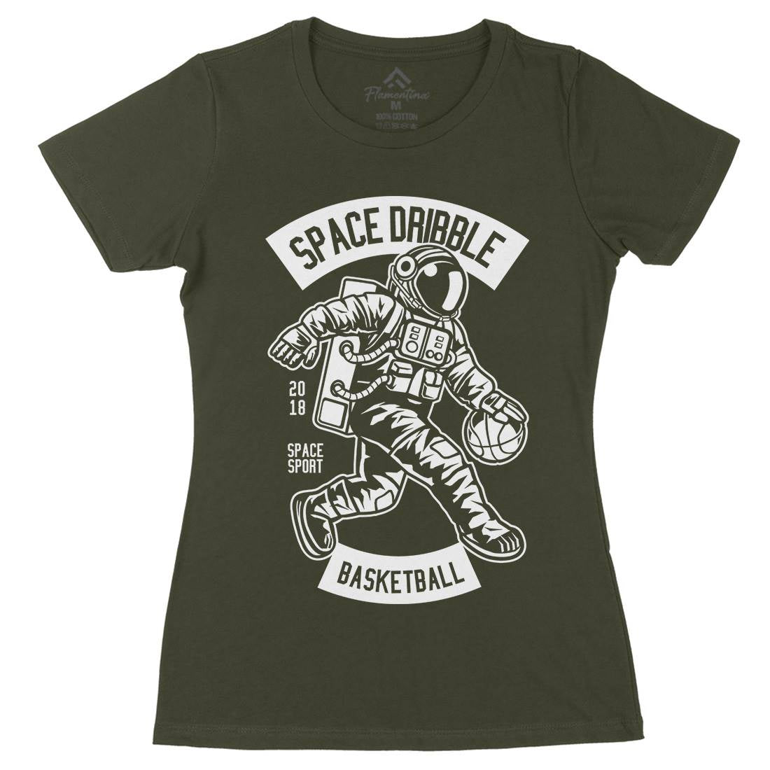 Dribble Womens Organic Crew Neck T-Shirt Space B635