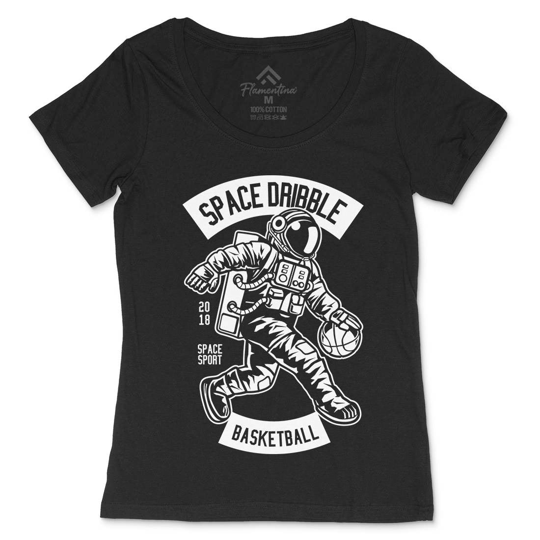 Dribble Womens Scoop Neck T-Shirt Space B635
