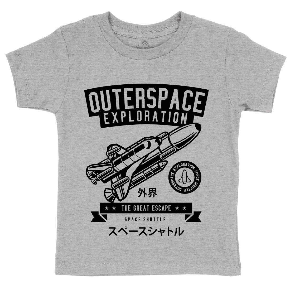 Shuttle Kids Organic Crew Neck T-Shirt Space B636
