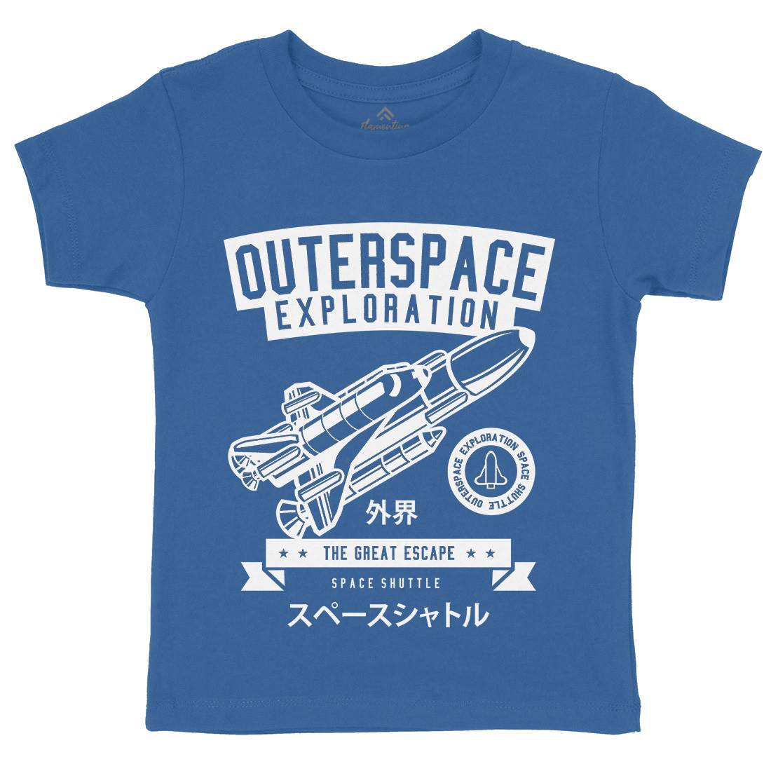 Shuttle Kids Organic Crew Neck T-Shirt Space B636