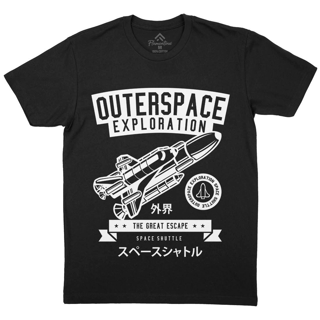 Shuttle Mens Crew Neck T-Shirt Space B636