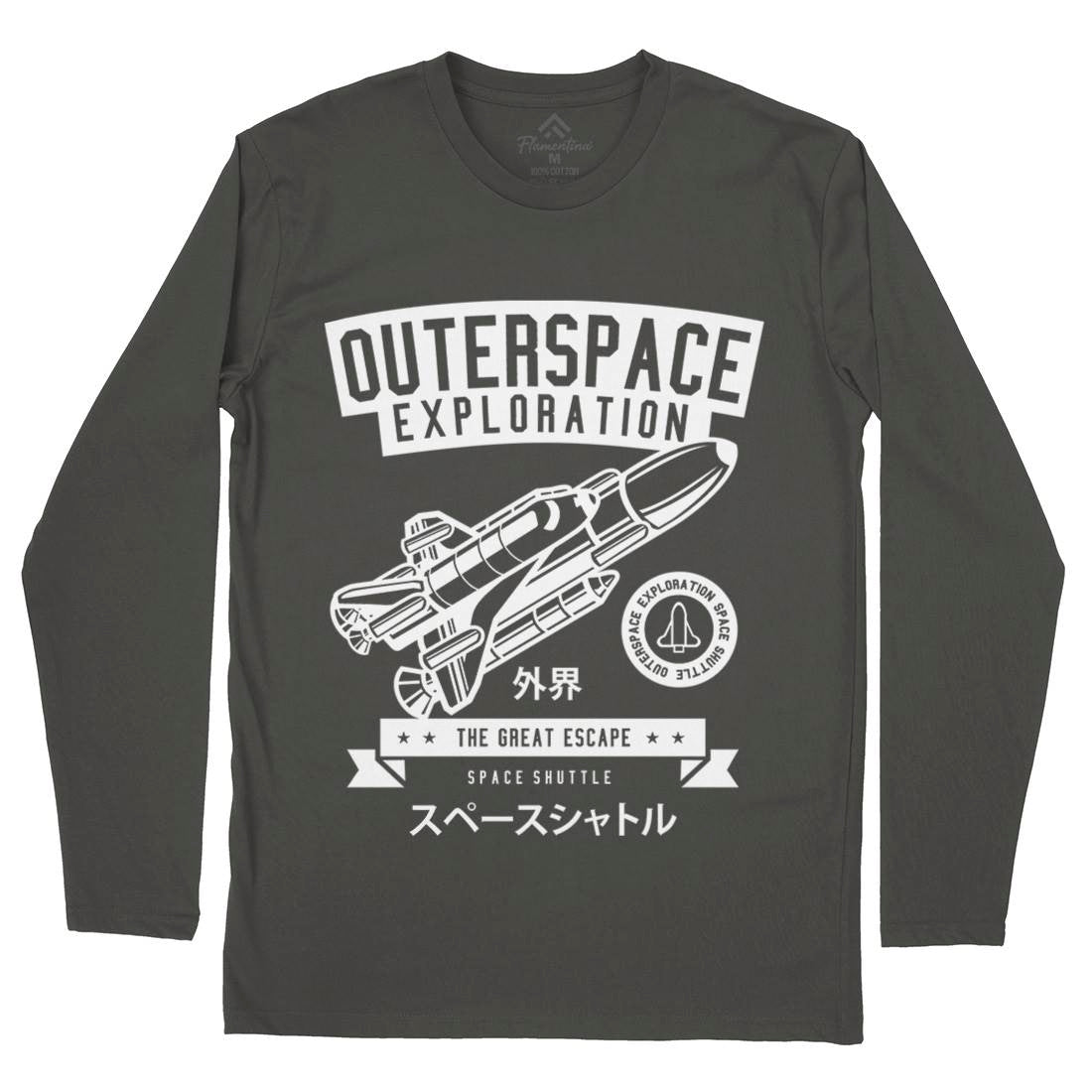 Shuttle Mens Long Sleeve T-Shirt Space B636