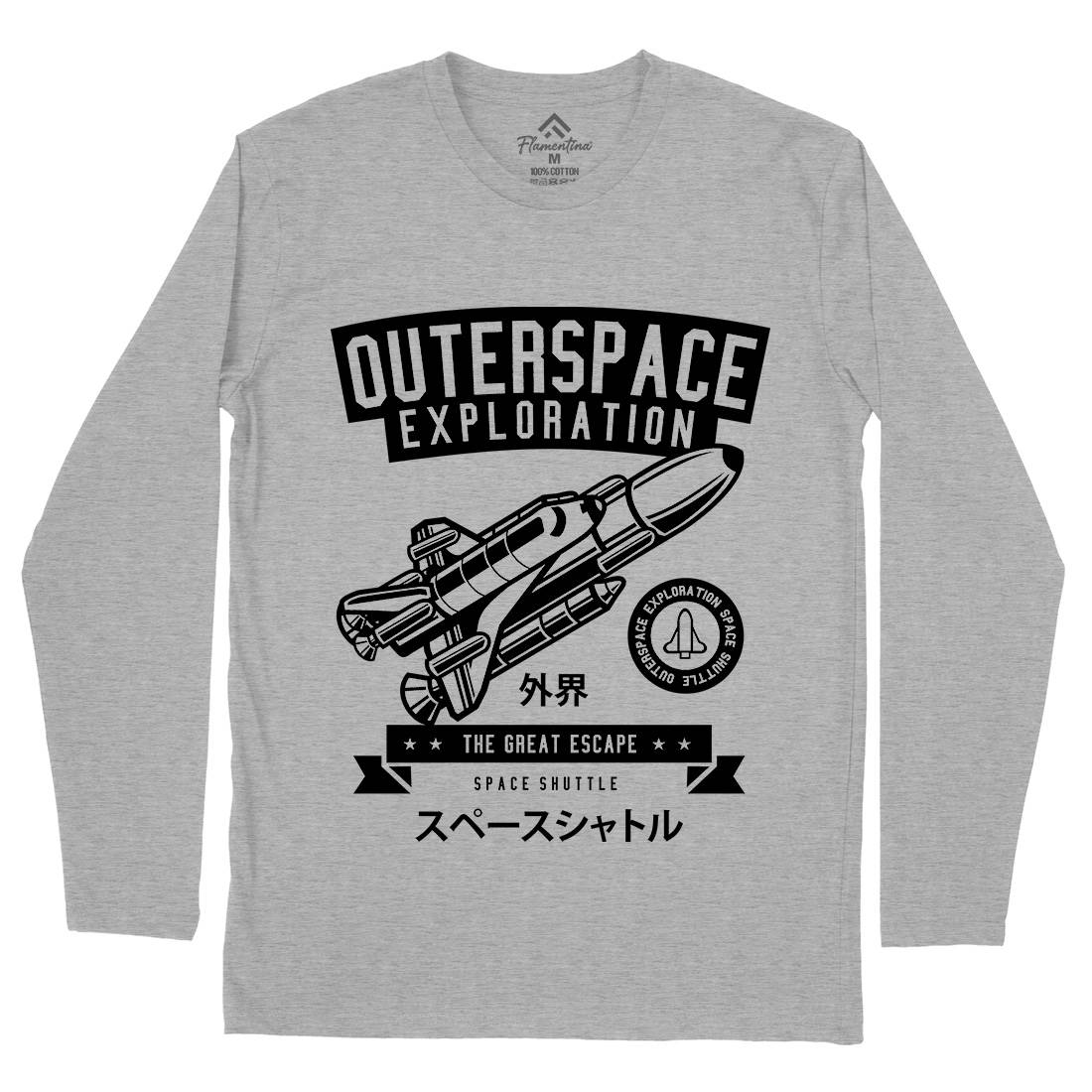 Shuttle Mens Long Sleeve T-Shirt Space B636