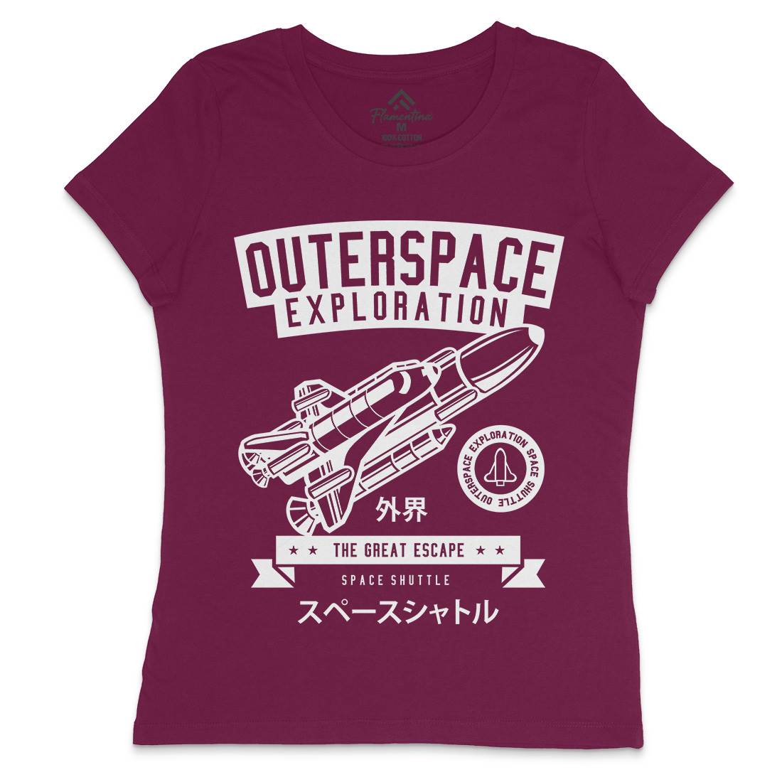 Shuttle Womens Crew Neck T-Shirt Space B636