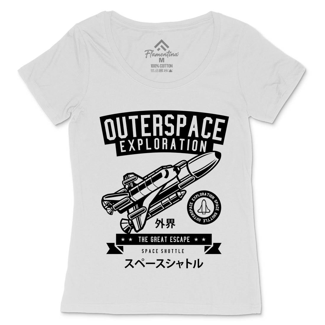 Shuttle Womens Scoop Neck T-Shirt Space B636