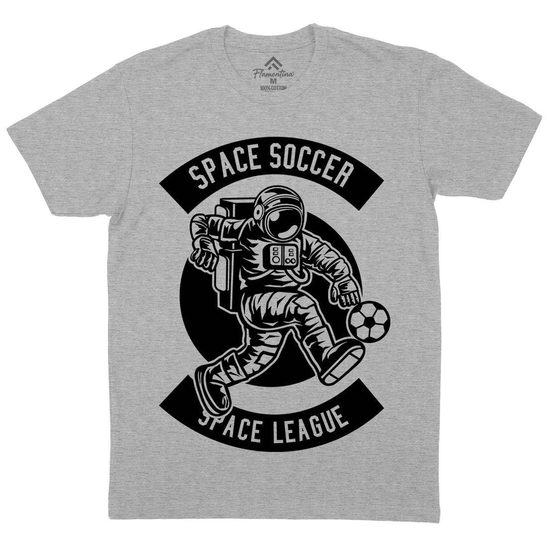 Soccer Mens Organic Crew Neck T-Shirt Space B637