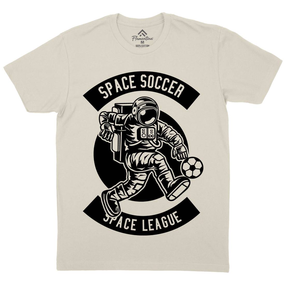 Soccer Mens Organic Crew Neck T-Shirt Space B637