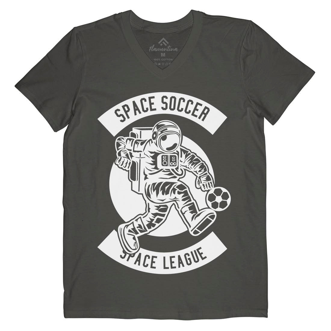 Soccer Mens V-Neck T-Shirt Space B637