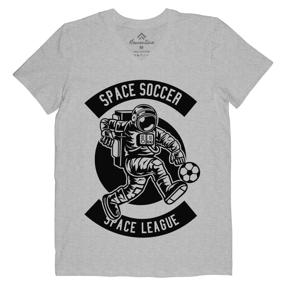 Soccer Mens V-Neck T-Shirt Space B637