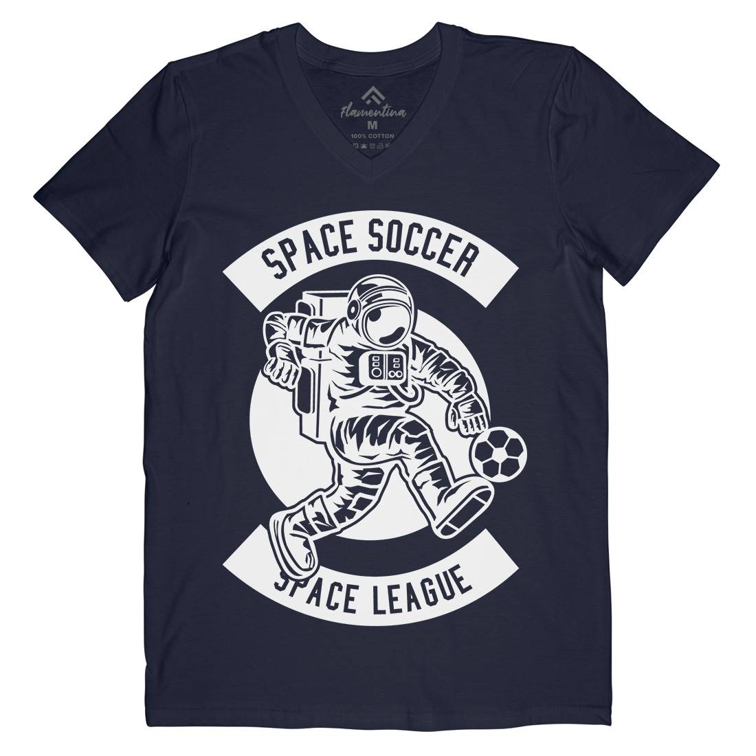Soccer Mens Organic V-Neck T-Shirt Space B637