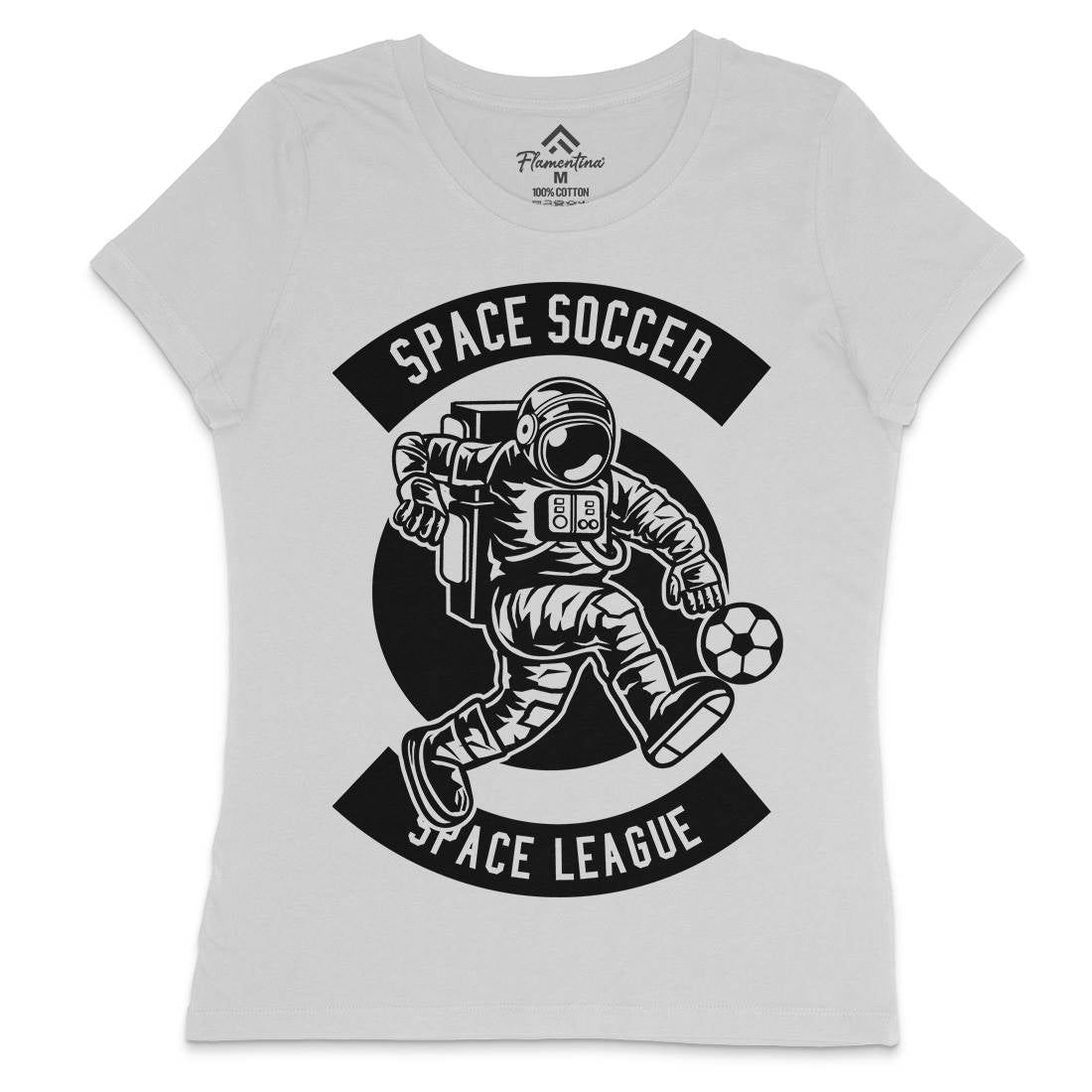 Soccer Womens Crew Neck T-Shirt Space B637