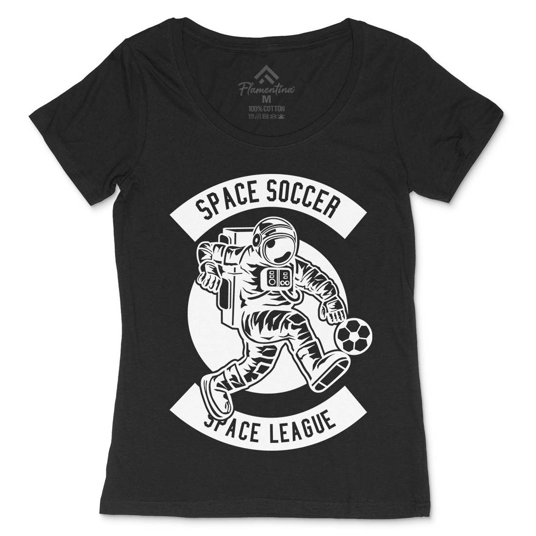 Soccer Womens Scoop Neck T-Shirt Space B637
