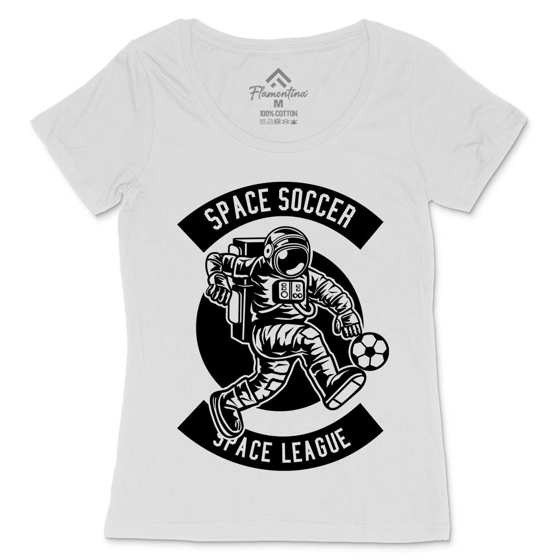 Soccer Womens Scoop Neck T-Shirt Space B637