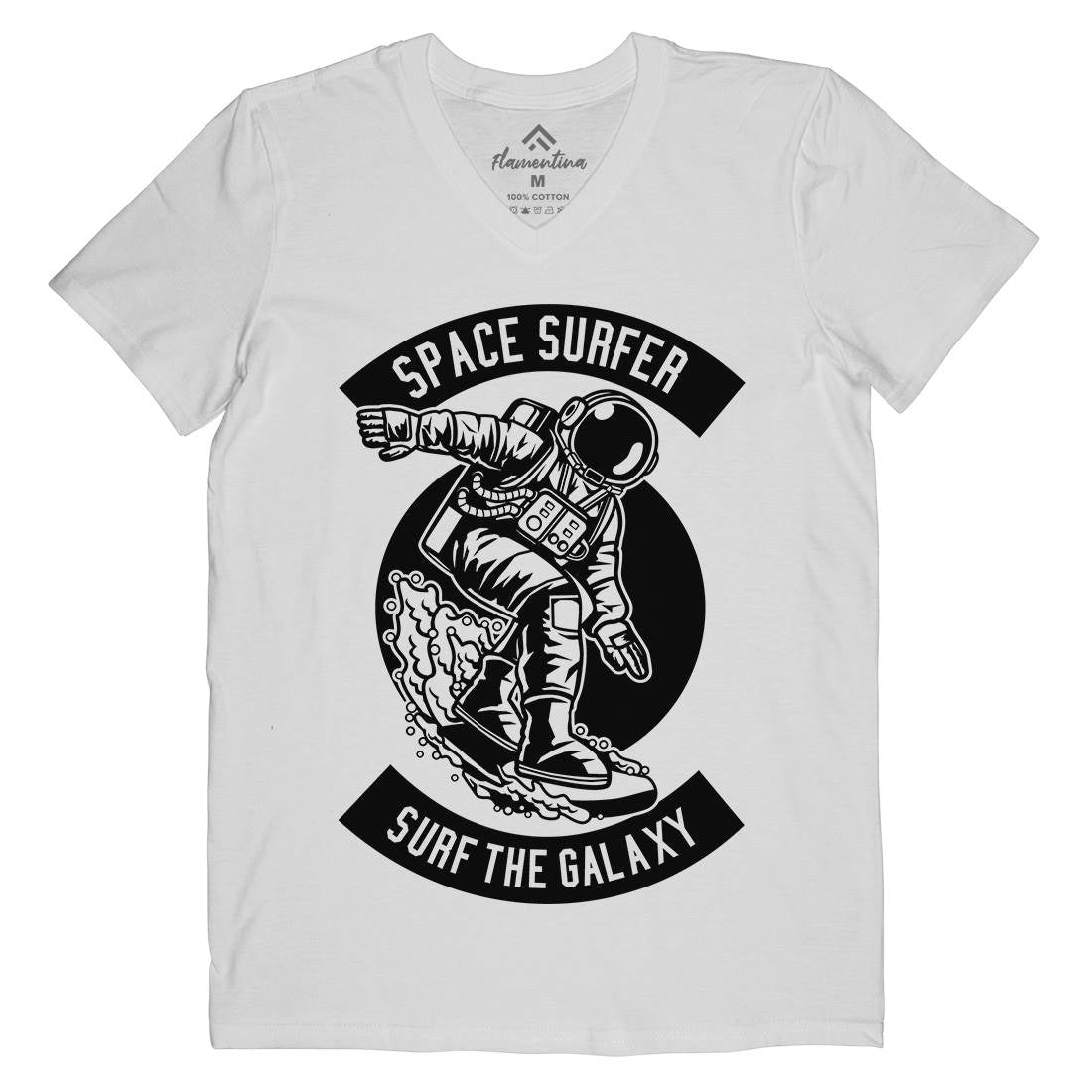 Surfer Mens Organic V-Neck T-Shirt Space B638