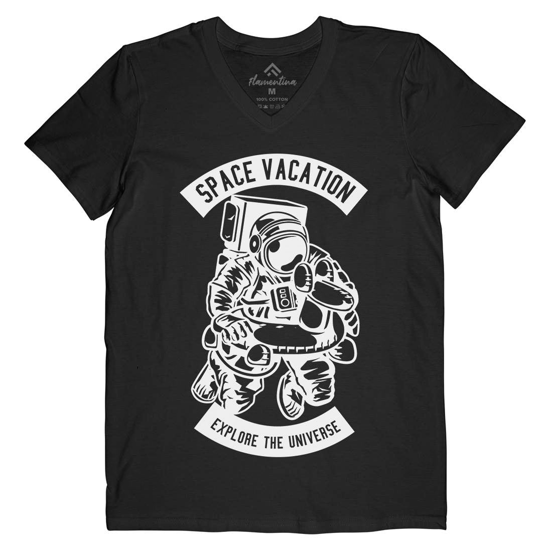 Vacation Mens Organic V-Neck T-Shirt Space B639