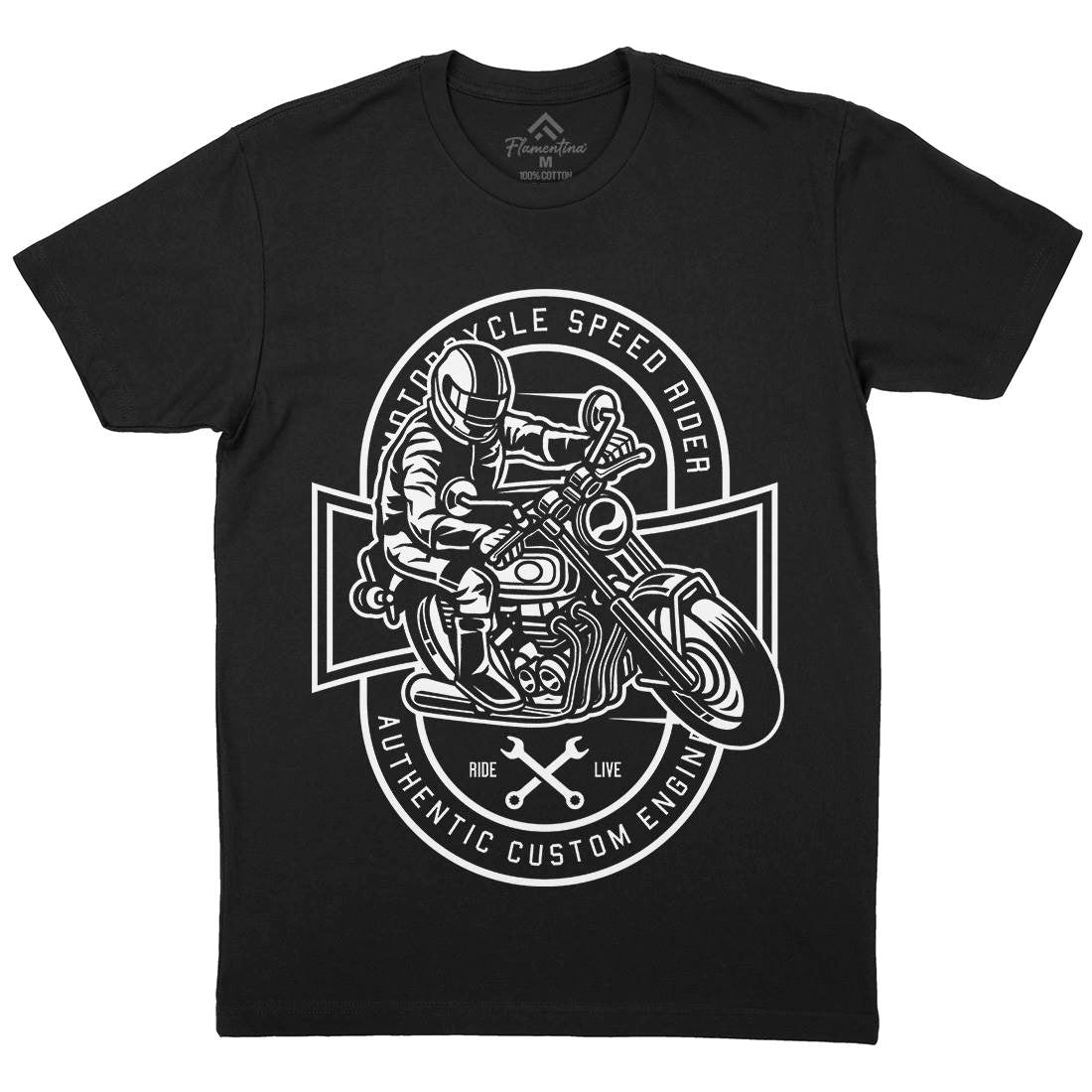 Speed Rider Mens Crew Neck T-Shirt Motorcycles B640