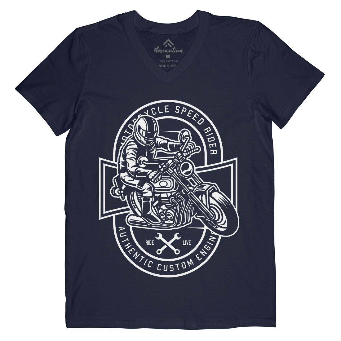 Speed Rider Mens V-Neck T-Shirt Motorcycles B640