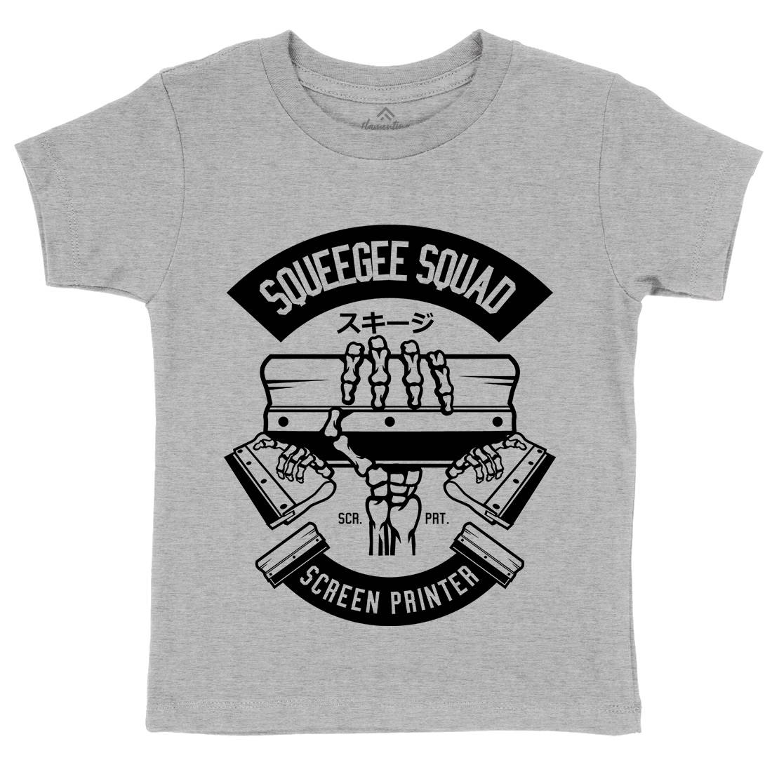 Squeegee Squad Kids Organic Crew Neck T-Shirt Retro B642