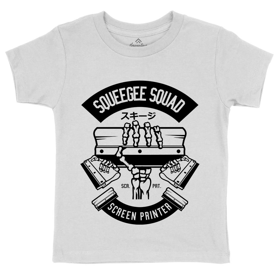 Squeegee Squad Kids Organic Crew Neck T-Shirt Retro B642