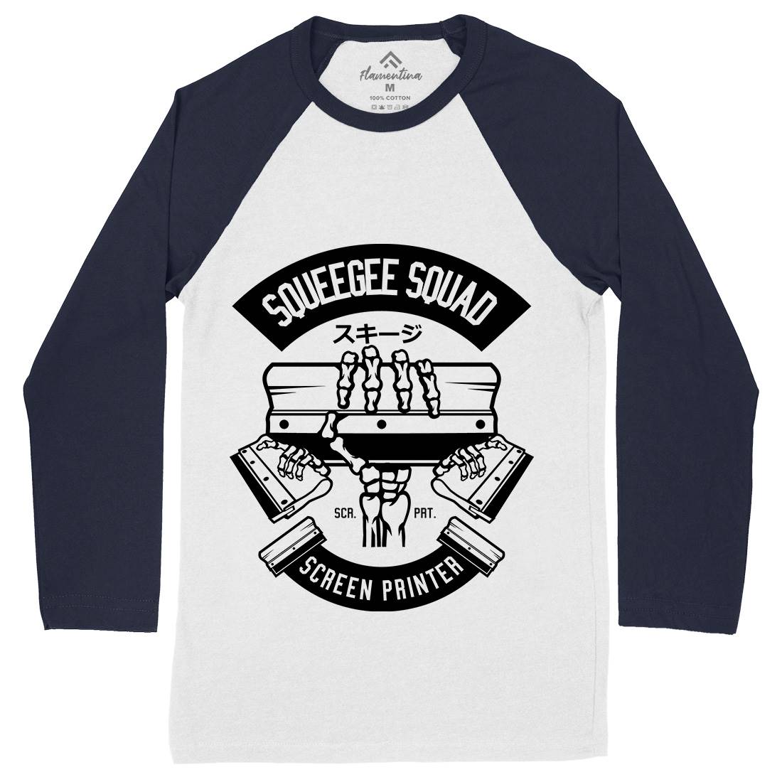 Squeegee Squad Mens Long Sleeve Baseball T-Shirt Retro B642