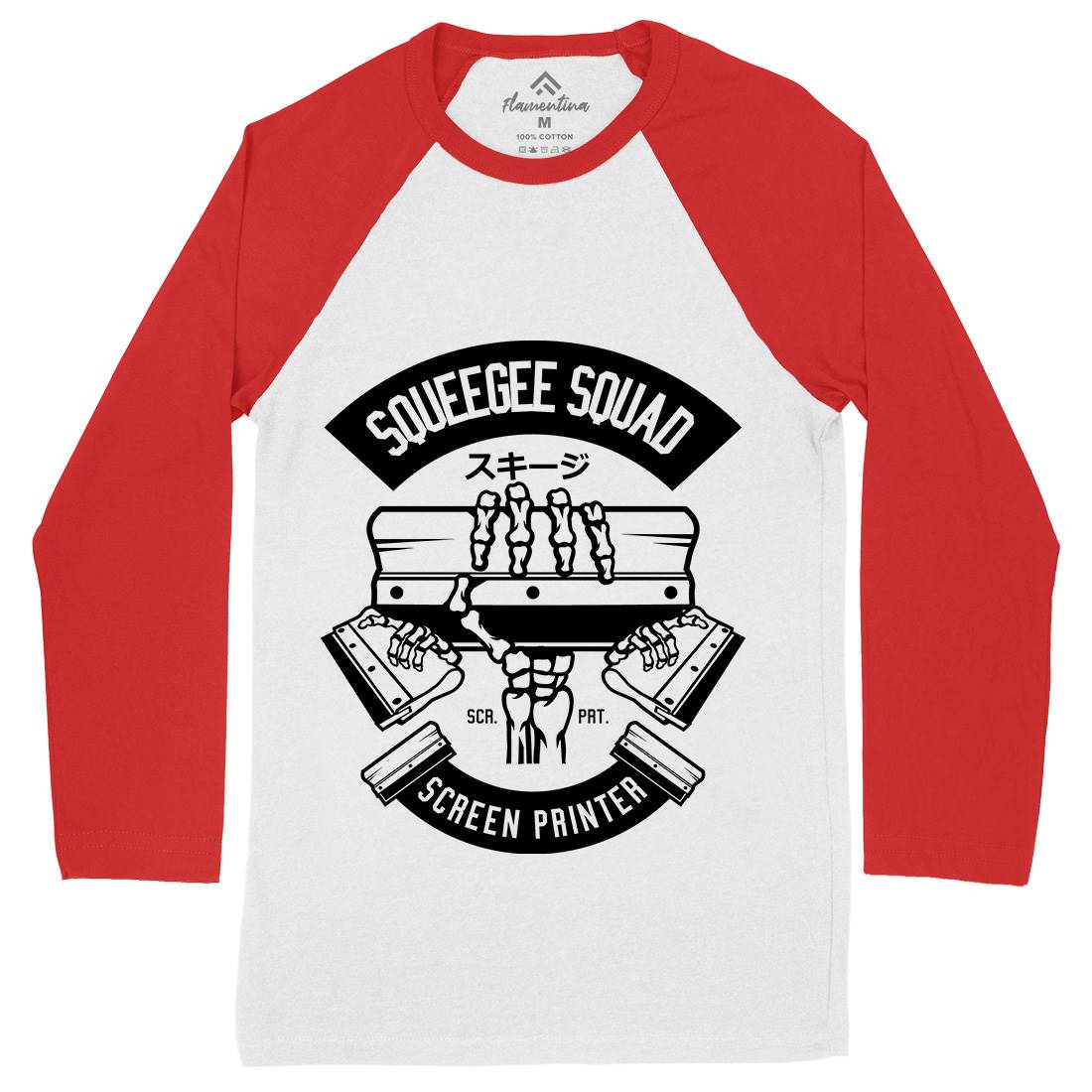 Squeegee Squad Mens Long Sleeve Baseball T-Shirt Retro B642