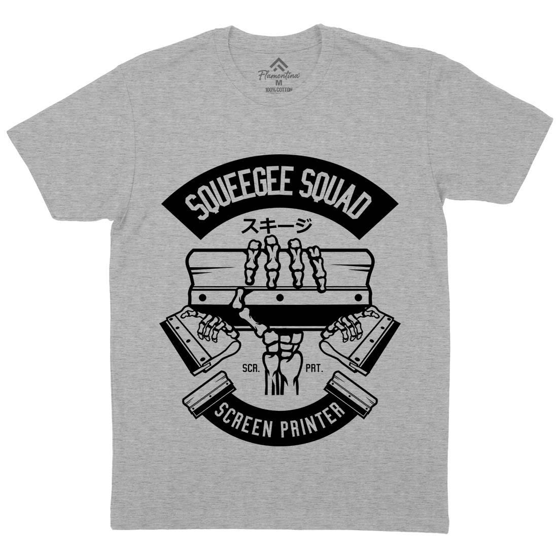 Squeegee Squad Mens Organic Crew Neck T-Shirt Retro B642