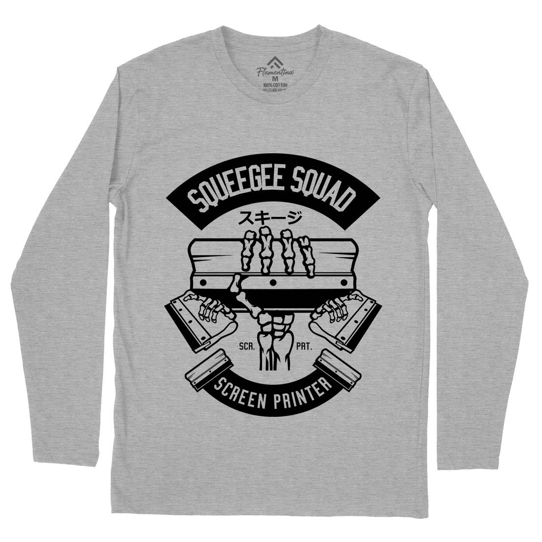 Squeegee Squad Mens Long Sleeve T-Shirt Retro B642