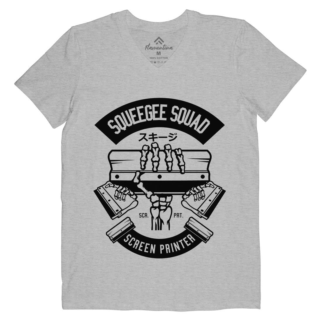 Squeegee Squad Mens Organic V-Neck T-Shirt Retro B642