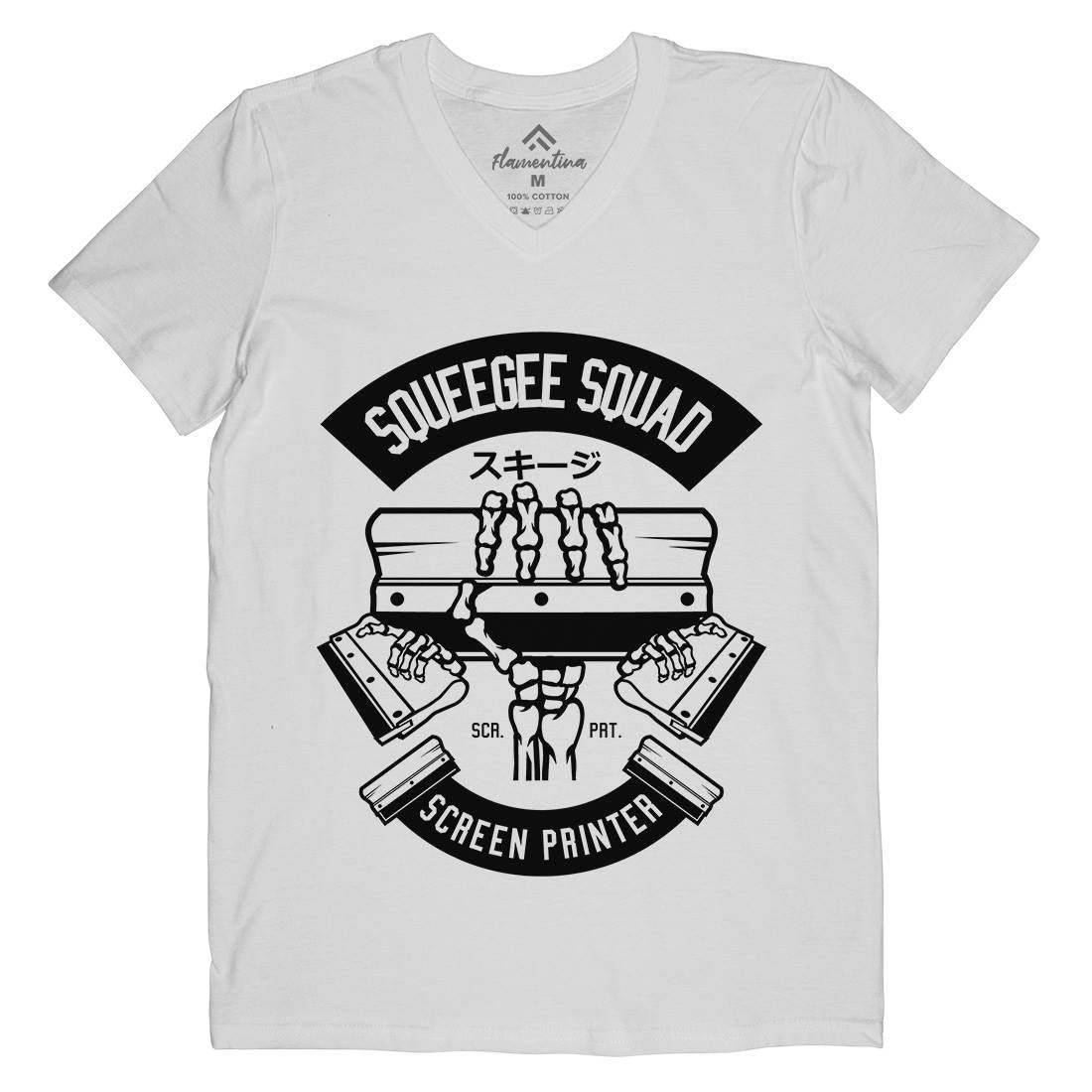 Squeegee Squad Mens Organic V-Neck T-Shirt Retro B642