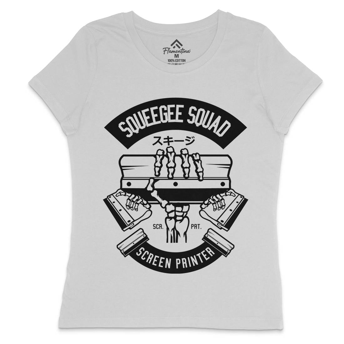 Squeegee Squad Womens Crew Neck T-Shirt Retro B642