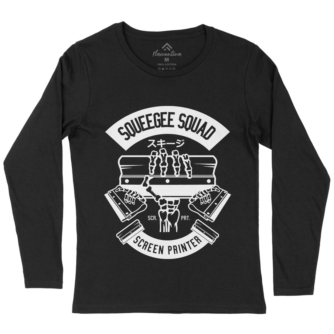 Squeegee Squad Womens Long Sleeve T-Shirt Retro B642