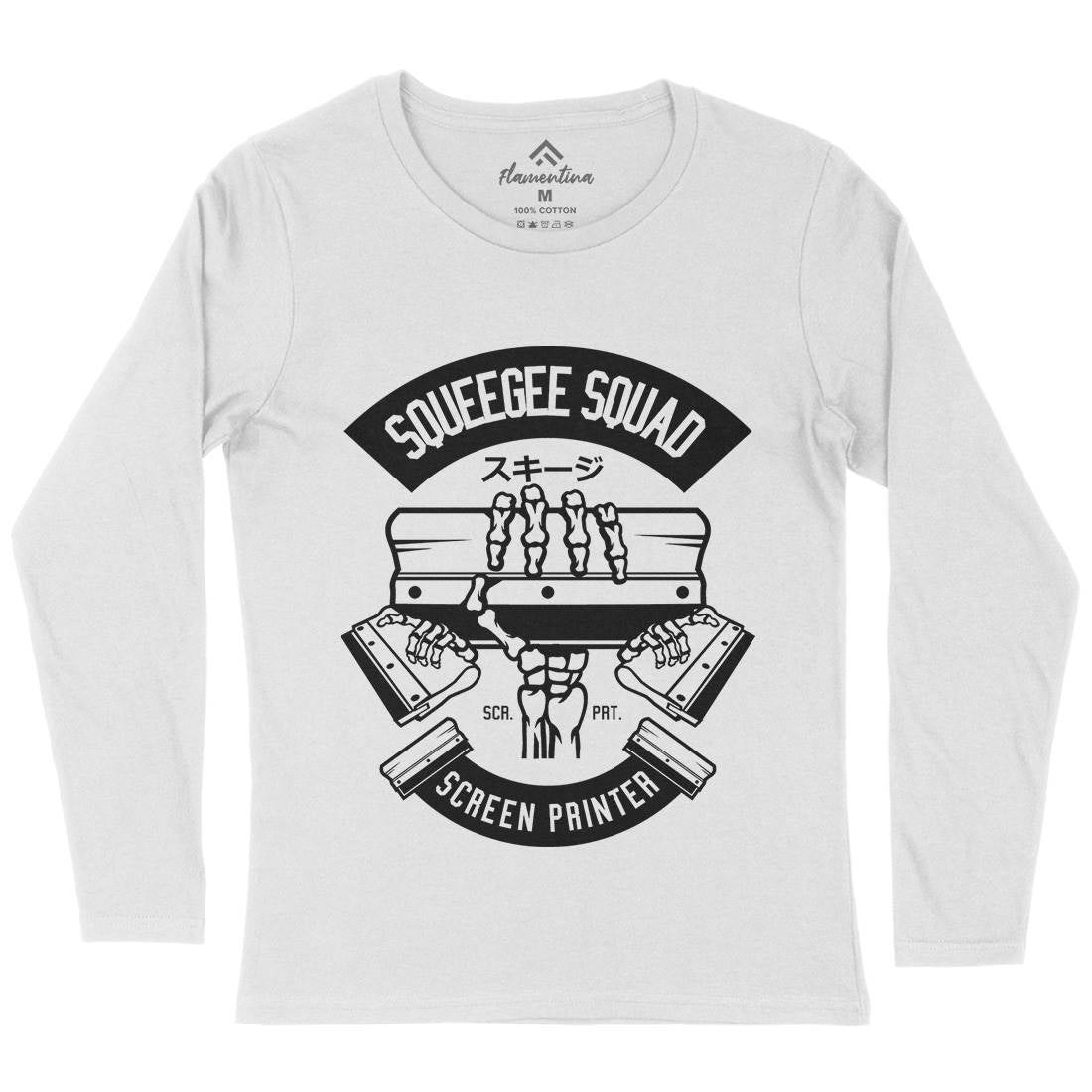 Squeegee Squad Womens Long Sleeve T-Shirt Retro B642